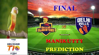 Abu Dhabi T10 League 2021 || Final || Delhi Bulls VS Deccan Gladiators ||  Prediction By Manikutty