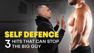3 hits that can stop the big guy. Self defence. Power punch.