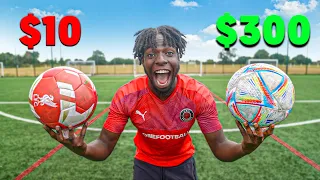 I Took 100 Shots.. $10 vs $300 Football & Scored __ Goals