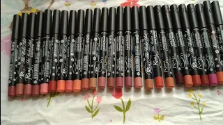 Rivaj Uk Long lasting pencil lipsticks Swatches with numbers #Rivajuk #rivajcosmetics  #lipsticks