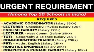 11 Private Schools Vacancies 2022|| All Subjects|| Multiple States|| Apply from any State