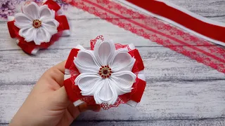 БАНТИКИ ИЗ РЕПСОВОЙ И БАРХАТНОЙ ЛЕНТЫ! КАНЗАШИ / МАСТЕР КЛАСС /RIBBON BOWS / DIY