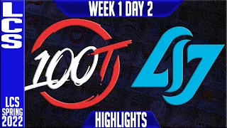 100 vs CLG Highlights | LCS Spring 2022 W1D2 | 100 Thieves vs Counter Logic Gaming