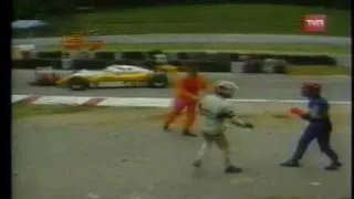 Formula 1 1982 - Gran Premio de Alemania (Hockenheim) - Eliseo Salazar Nelson Piquet crash TVN