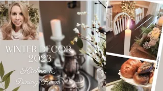 Winter Decor 2023// Kitchen, Dining Room, and French Cafe Decorate with Me// French Country