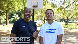 Can Steph Curry Beat Dad Dell in a Game of H-O-R-S-E? | GQ Sports