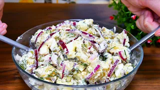 The easiest and most delicious German salad! I never get tired of cooking! Simple and delicious!