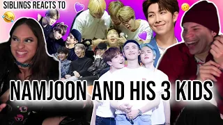 Siblings react to "Namjoon and his 3 annoying kids"  - Namjoon + Maknae Line😂💜