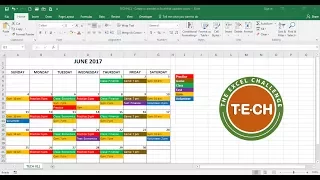 TECH-011 - Create a calendar in Excel that automatically updates colors by event category