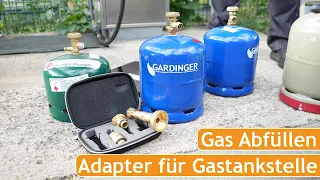 Gasflasche selbst befüllen an Gastankstelle | Wiederbefüllbare Propanflaschen im Ausland füllen