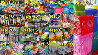 👌👌👌Rs.1 Onwards Cheapest Household Items Wholesale Market in chennai|Kitchen Useful Plastic Products