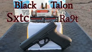 9mm winchester ranger t-series VS black talon in ballistics gel (Glock 17 Gen1)