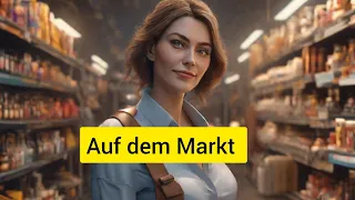 On the market 🛒 Auf dem markt  🛒 deutsch lernen deutsch Hören 🎧🌱😘