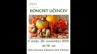 Koncert učencev Glasbene šole Ormož 20. 11. 2019