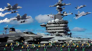 Horrifying Moments! USS Carl Vinson CVN 70 and Dozens of F-35 Fly at Full Speed ​​Toward the Red Sea