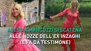 Alessia Marcuzzi si scatena al matrimonio di Simone Inzaghi
