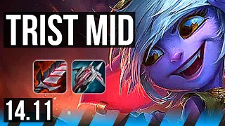 TRISTANA vs LEBLANC (MID) | Rank 3 Trist, 58k DMG, Rank 15 | EUW Challenger | 14.11