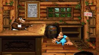 Donkey Kong Country 3  (SNES)  (Overworld)(Northern Kremisphere)(Bazaar's General Store)(Mirror)