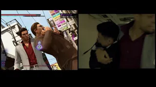 Yakuza Kiwami 2 and Kiwami live-action HEAT moves comparison