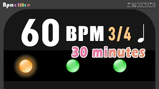 60BPM Metronome │ 3/4 │ 4th │ Wood │ 30min