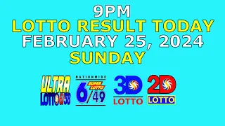 9pm Lotto Result Today February 25 2024 (Sunday)