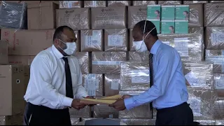 Fijian Minister for Health receives donations from WHO