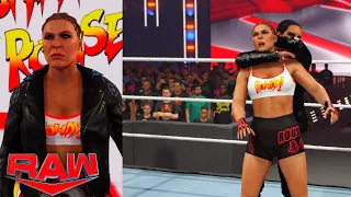 WWE 2K24 RAW - RONDA ROUSEY GETS INTERRUPTED BY SHAYNA BASZLER + SHAYNA ATTACKS RONDA