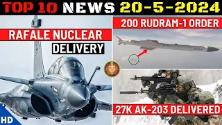 Indian Defence Updates : Rafale Nuke Delivery,200 Rudram-1 Order,27000 AK-203 Delivered,250 Polaris