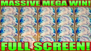 🦄**MASSIVE WIN!**🦄 FULL SCREEN BONUS! Mystical Unicorn WMS Slot Machine