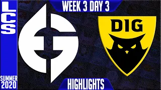 EG vs DIG Highlights | LCS Summer 2020 W3D3 | Evil Geniuses vs Dignitas