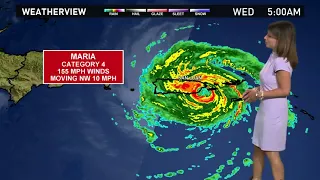 Hurricane Maria approaches Puerto Rico as Category 4