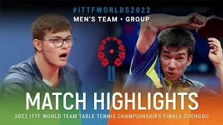 Highlights | Alexis Lebrun (FRA) vs Abdulaziz Anobroev (UZB) | MT Grps | #ITTFWorlds2022