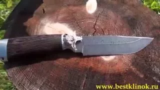 Нож  Медведь  из дамасской стали
