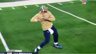 Dak Prescott Pregame Hip Warmups Dallas Cowboys Dance