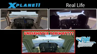 Microsoft Flight Simulator 2020 VS Real Life and Xplane 11 (Side by Side Comparison)