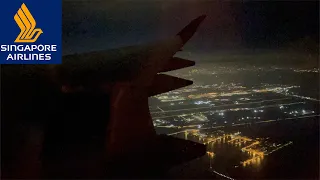 Singapore Airlines A350 Stunning Night Landing in Singapore Changi