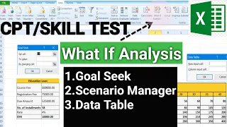 WHAT IF ANALYSIS | Goal Seek | Scenario Manager | Data Table | Skill Test | CPT | MS EXCEL