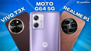 Moto G64 5G vs Realme P1 vs Vivo T3x: Which is the Best Smartphone around Rs 15k?