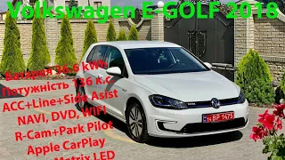 VOLKSWAGEN E-GOLF 36.6kWh ACC+LINE+SIDE ASIST LED R-CAM CARPLAY KEYLESS WIFI 2018 +38(098)198 45 87