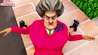 Scary Teacher 3D Animation - Miss T vs Skateboard from Hello Neighbor - Game Animation