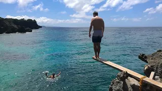 Cliff jumping, Carabao Island, Philippines