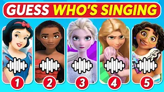 Guess Who Is Singing? | Disney Song Quiz Challenge | Snow White, Moana, Elsa, Rapunzel, Mirabel