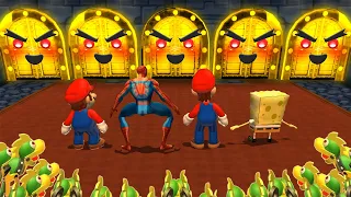 Mario Party 9 MiniGames - Mario Vs Spider Man Vs Luigi Vs SpongeBob (Master Cpu)