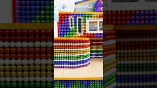 DIY - Build Mini Rainbow Villa With Giant Swimming Pool And Water Slide From Magnetic Balls #shorts