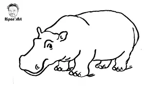 How to Draw a Hippopotamus easy.