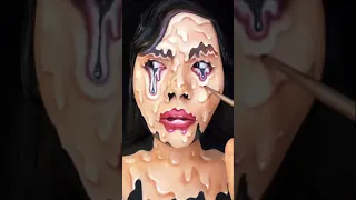 Melted makeup 😱💄#faceart #makeup #When the delivery guy rings the # #illusionmakeup #fyp #fy #foryou