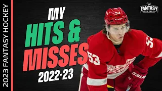 2023-24 Fantasy Hockey Advice - My Hits & Misses of 2022-23