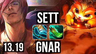 SETT vs GNAR (TOP) | 8/0/6, Legendary, 900K mastery | KR Diamond | 13.19