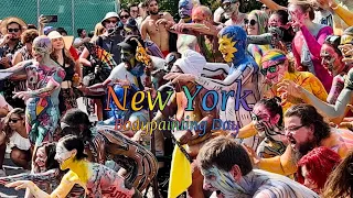 [4K] "NYC Final Naked Bodypainting Day🎨" All nude painted hot summer in Union Square😳🤩 #nyc #walking