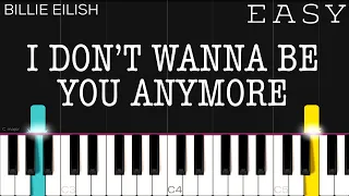 Billie Eilish - idontwannabeyouanymore | EASY Piano Tutorial